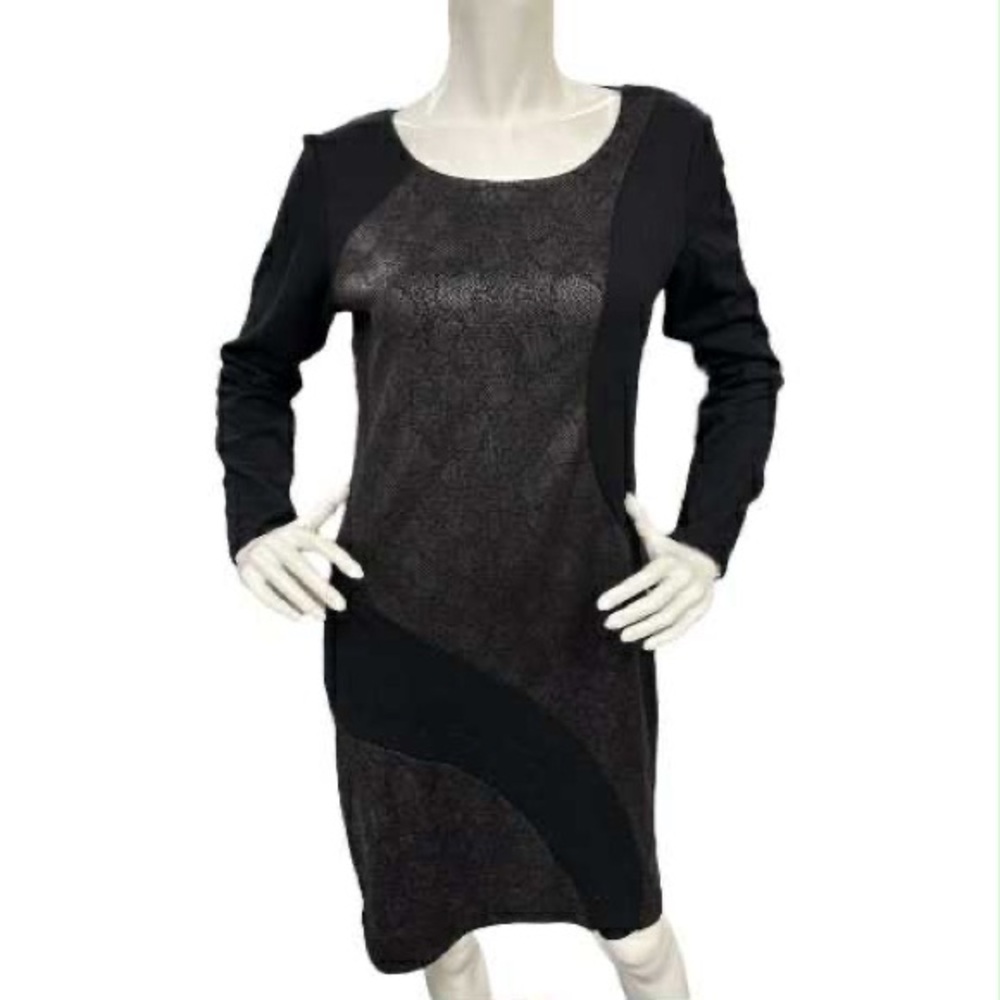 Miko Elegant Black Long Sleeve Dress Size M